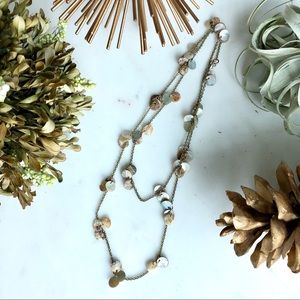 Vintage gold necklace with mother-of-pearl sequins